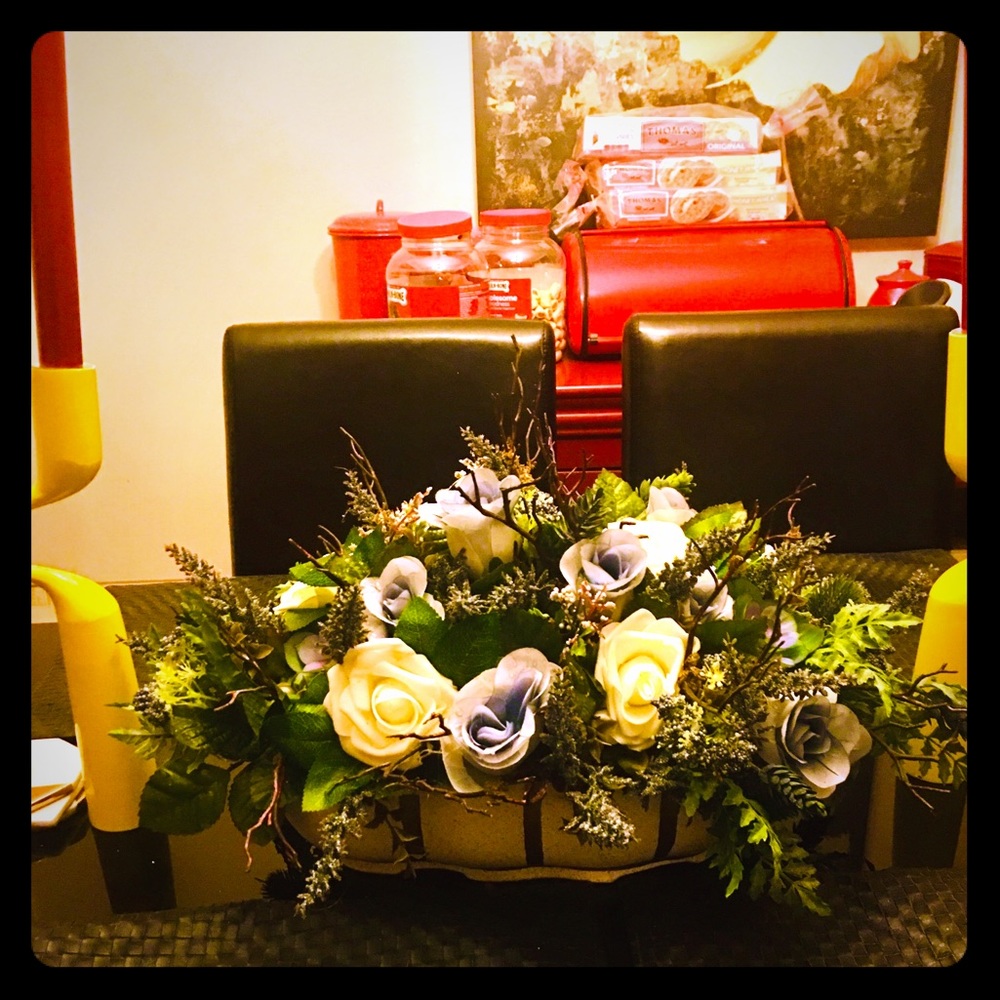 Modern artificial flower arrangement!